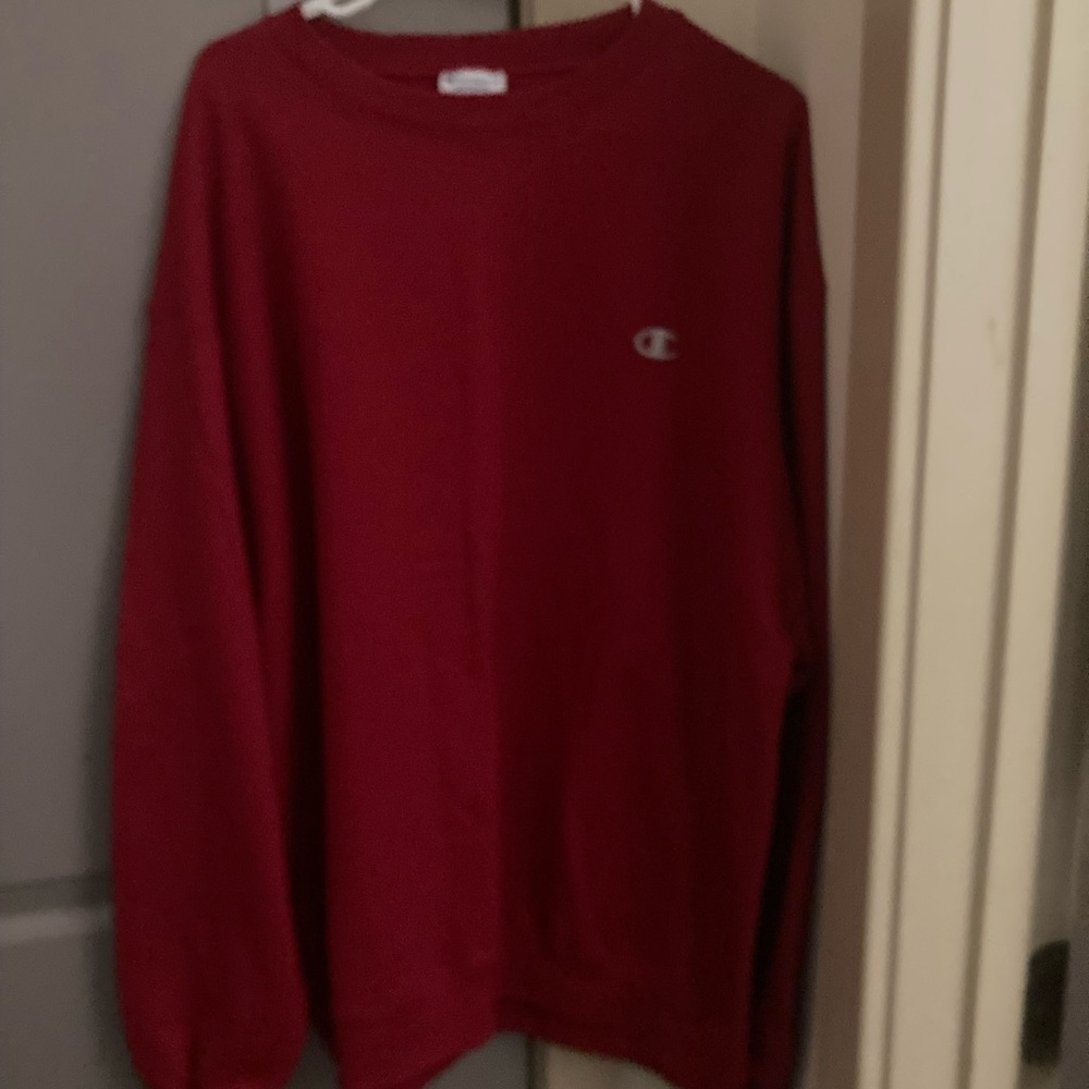 Champion Men's Crewneck Sweatshirt in Deep Red